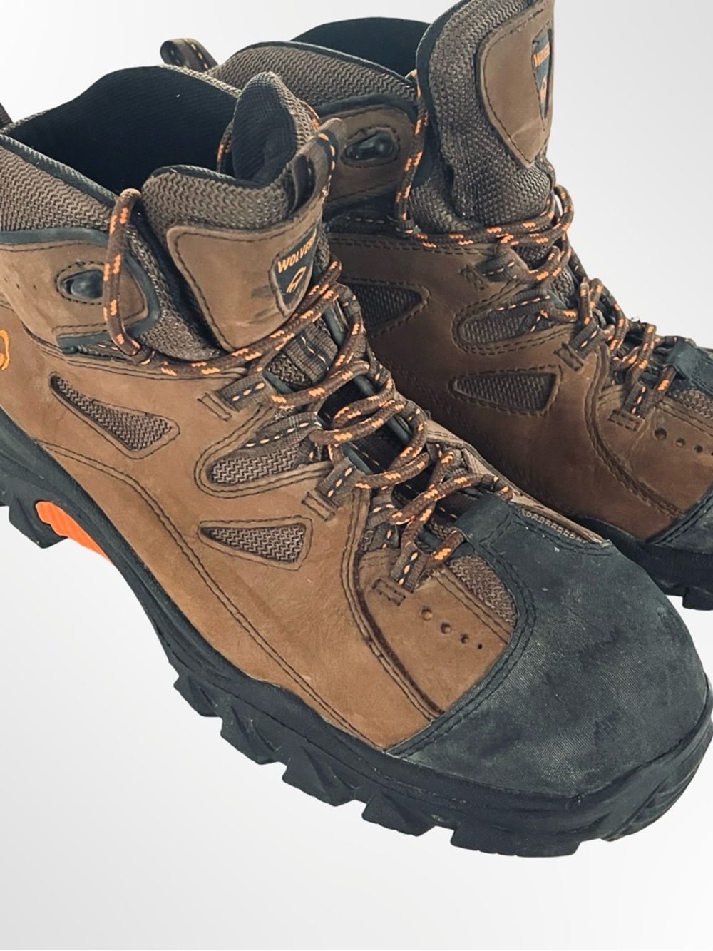 Wolverine Brown and Black Waterproof Hiking Work Boots in 12